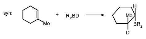 Example reaction: syn addition to C-C double bond