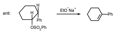 Example reaction: anti alkene-forming elimination