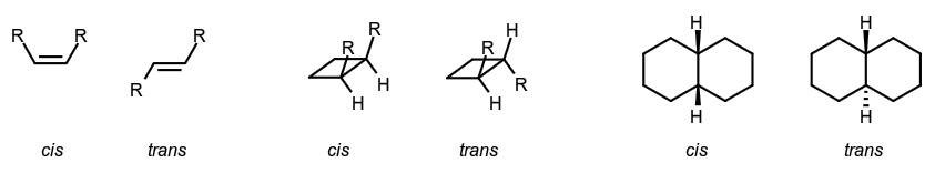 molecular structures showing cis/trans isomerism