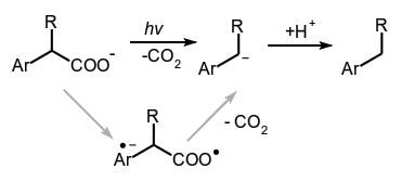 Photodecarboxylation reaction